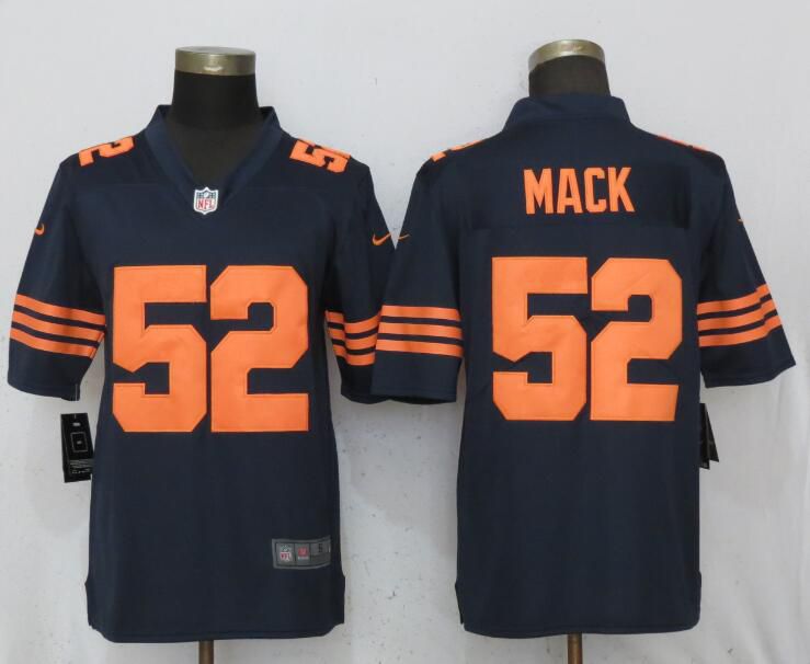 Men Chicago Bears #52 Mack Blue Trubisky Nike Navy Throwback Game NFL Jerseys->chicago bears->NFL Jersey